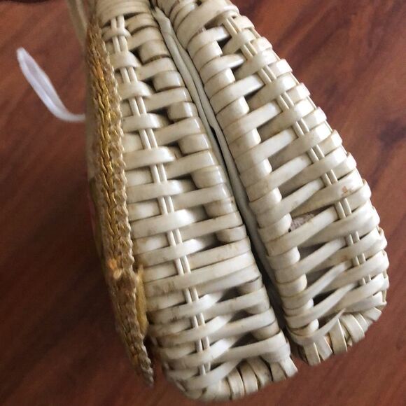 Vintage Hand made beaded and rattan handbag purse - Picture 11 of 13
